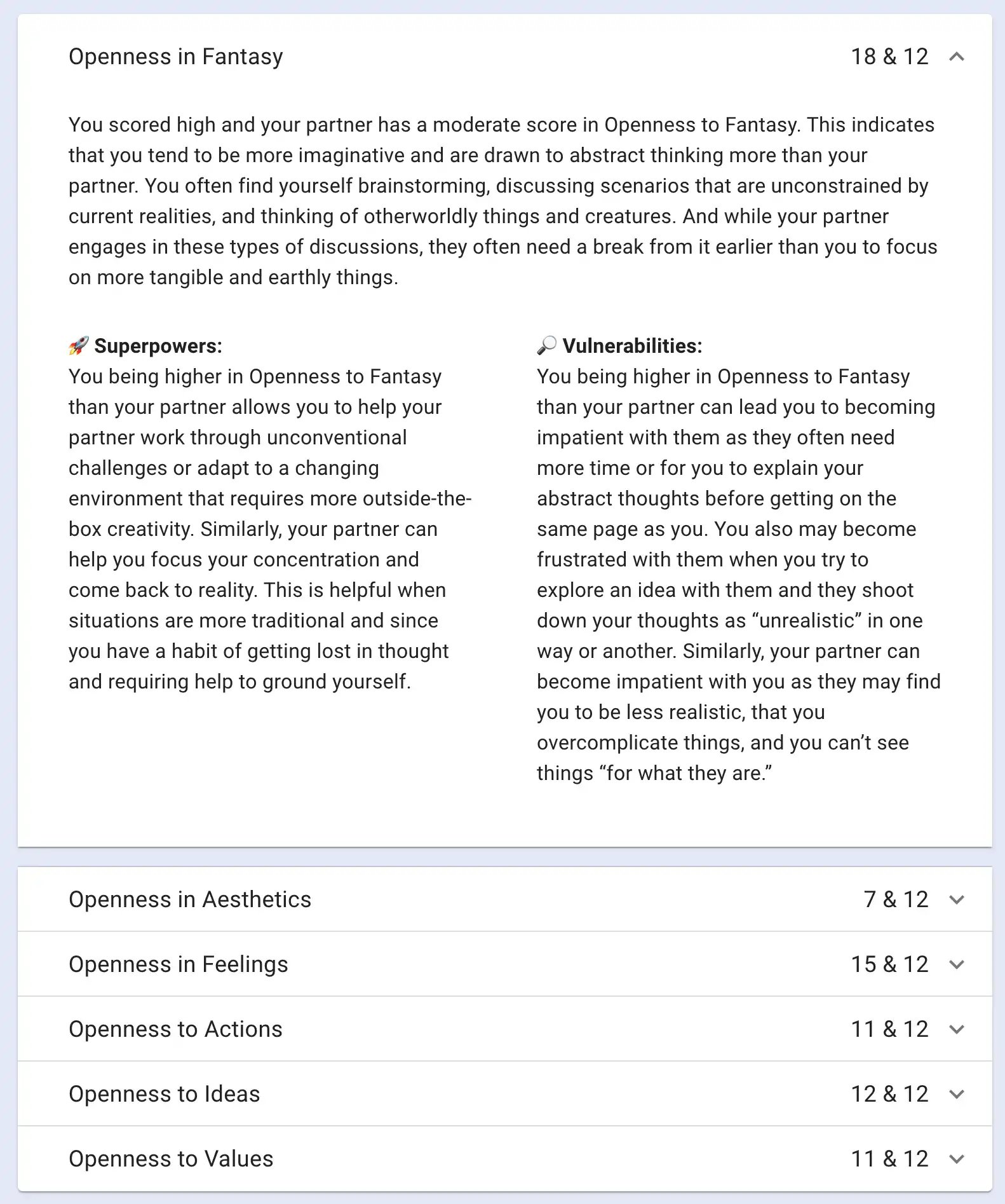 YOUniverse comparison text example